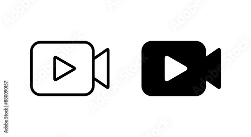 Play button on video camera icon in generic style