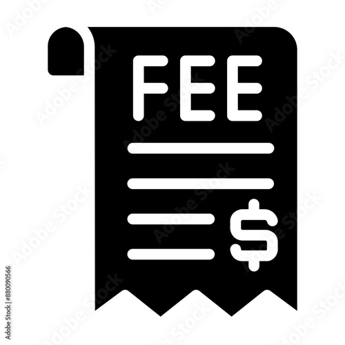 Receipt indicating payment of duty fees icon