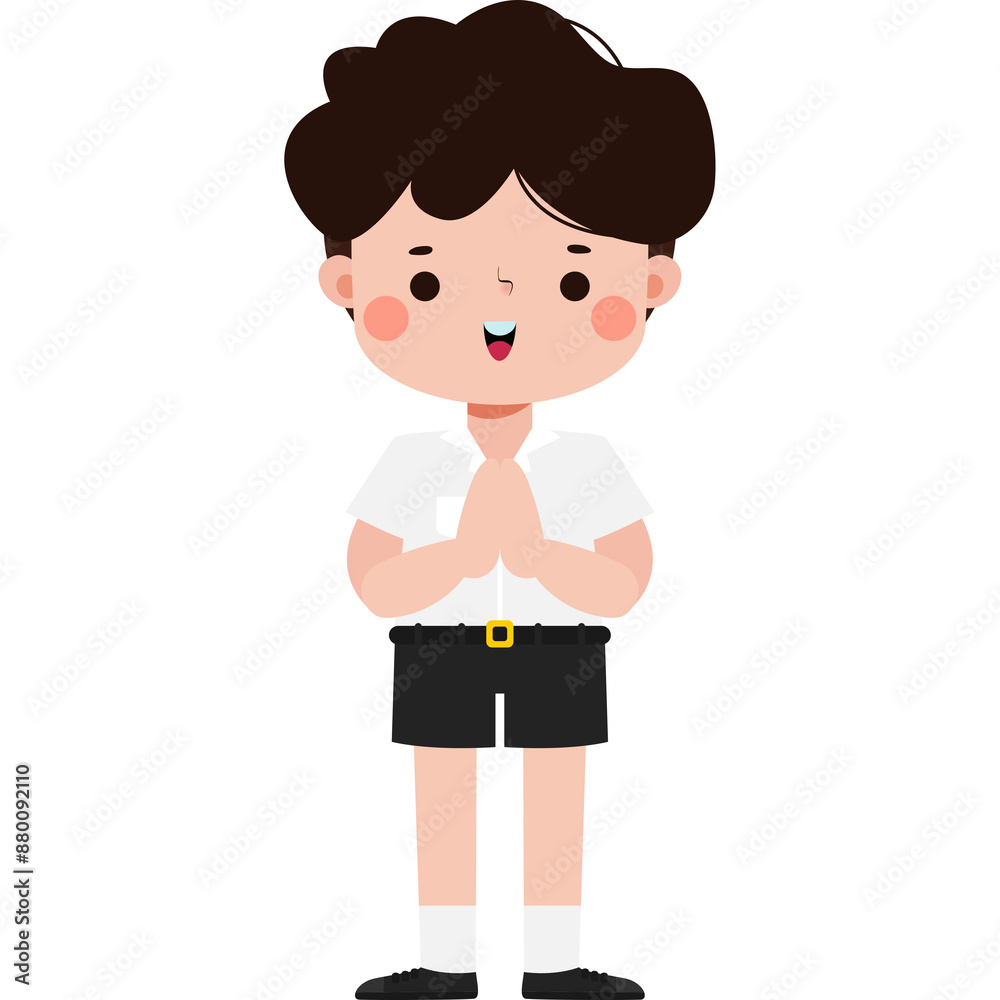 cute cartoon thai student character, back to school, Illustration flat style Png cute cartoon thai student character, back to school, Illustration flat style Png