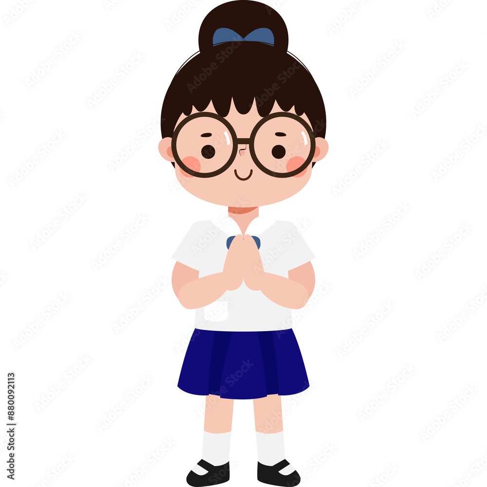 cute cartoon thai student character, back to school, Illustration flat style Png cute cartoon thai student character, back to school, Illustration flat style Png