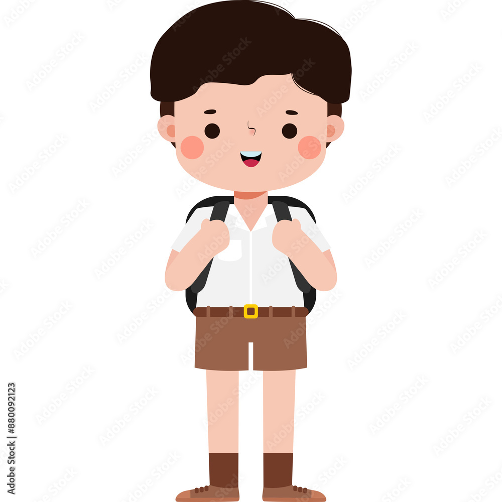 cute cartoon thai student character, back to school, Illustration flat style Png cute cartoon thai student character, back to school, Illustration flat style Png