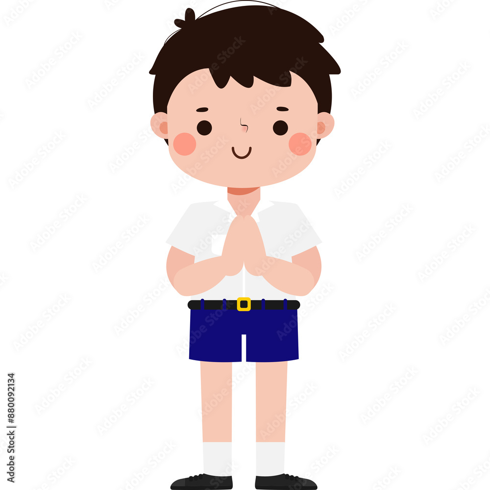 cute cartoon thai student character, back to school, Illustration flat style Png cute cartoon thai student character, back to school, Illustration flat style Png