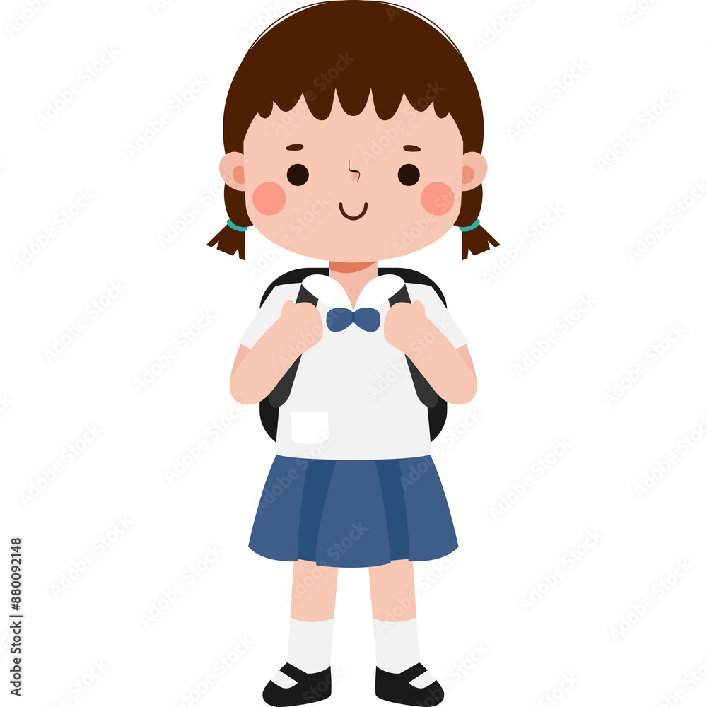 cute cartoon thai student character, back to school, Illustration flat style Png cute cartoon thai student character, back to school, Illustration flat style Png