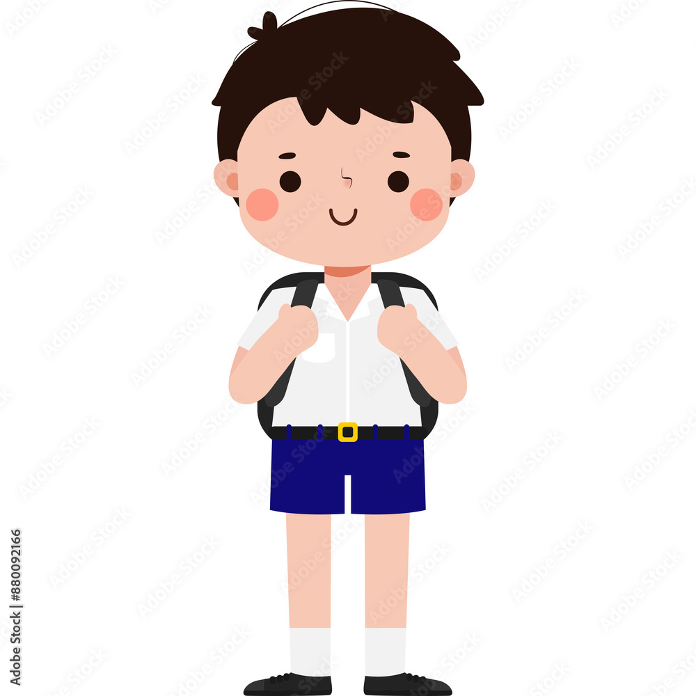 cute cartoon thai student character, back to school, Illustration flat style Png cute cartoon thai student character, back to school, Illustration flat style Png