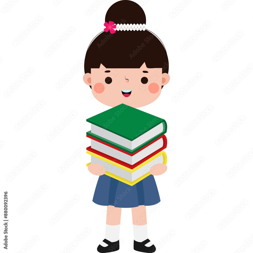 cute cartoon thai student character, back to school, Illustration flat style Png cute cartoon thai student character, back to school, Illustration flat style Png