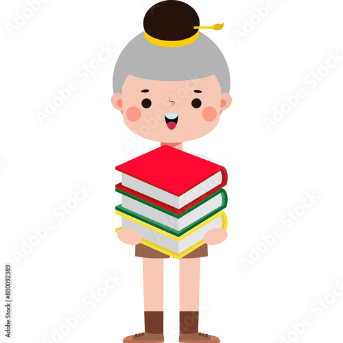 cute cartoon thai student character, back to school, Illustration flat style Png