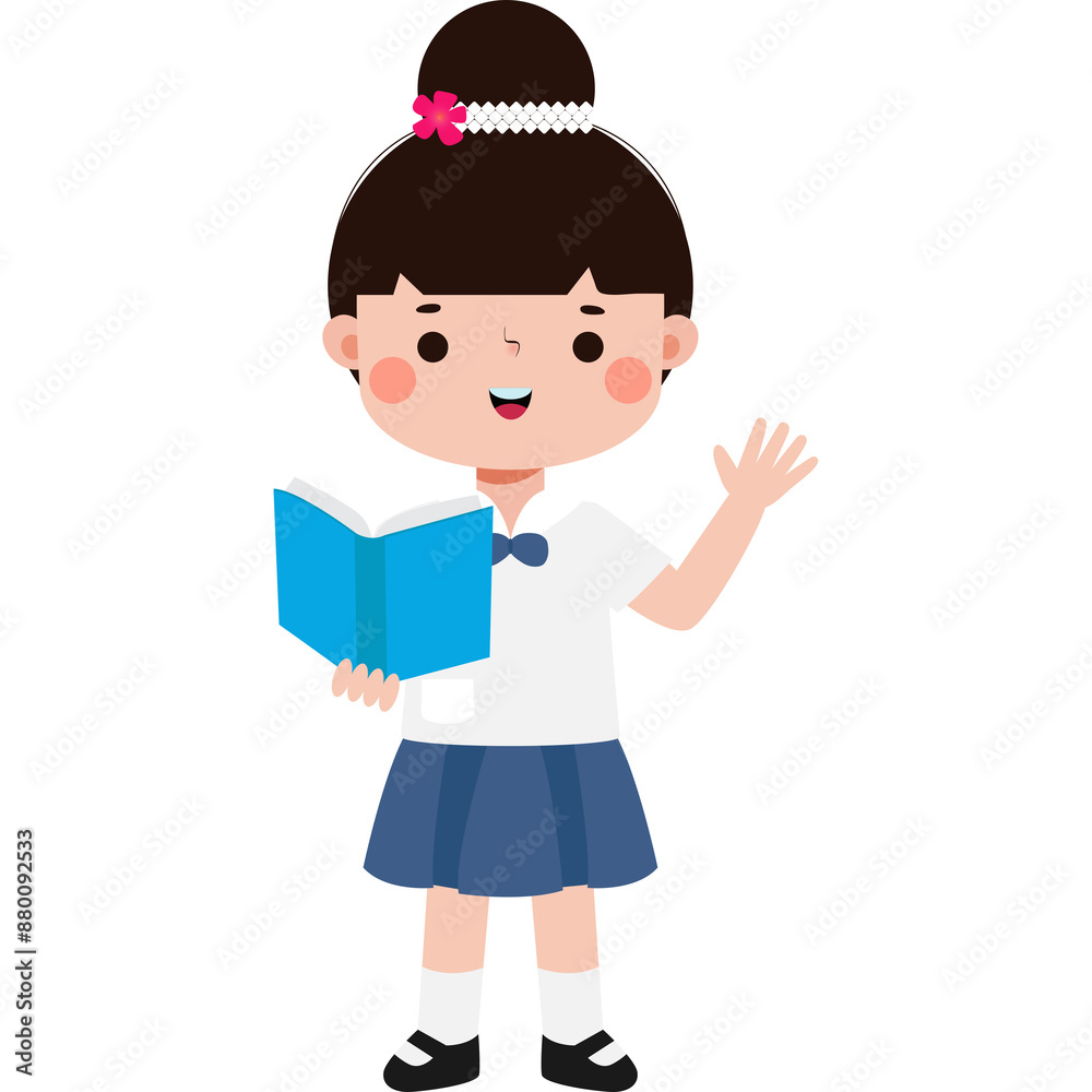 cute cartoon thai student character, back to school, Illustration flat style Png cute cartoon thai student character, back to school, Illustration flat style Png