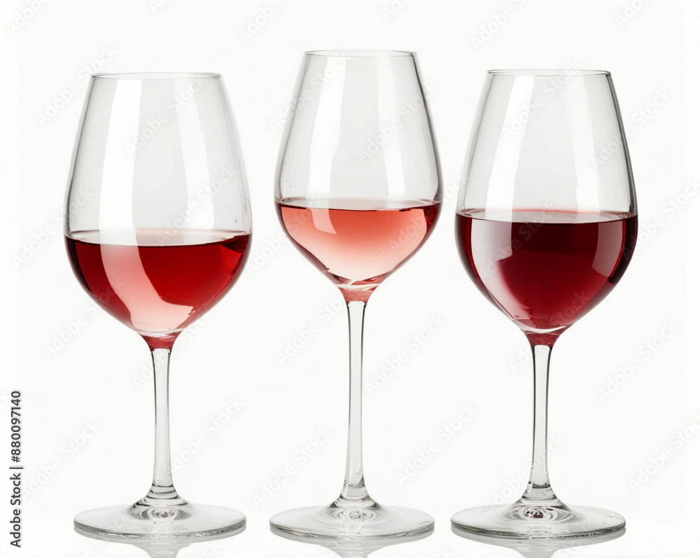 Red wine glasses, on white background Red wine glasses, on white background