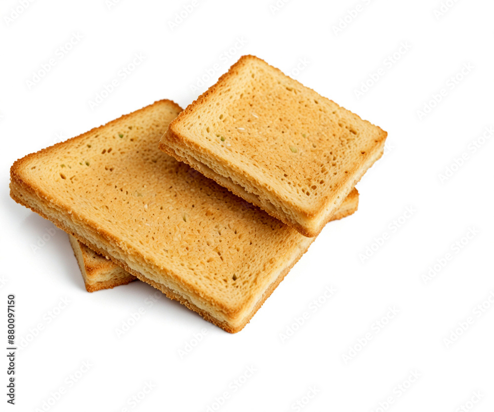 Toast biscuit, on a white background Toast biscuit, on a white background
