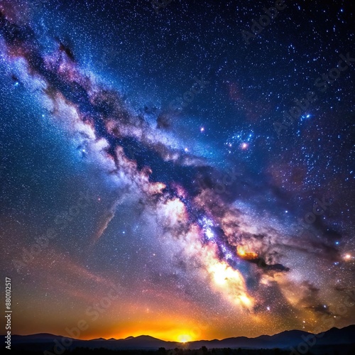 Milky way galaxy illuminates night sky mystery, night, mystery