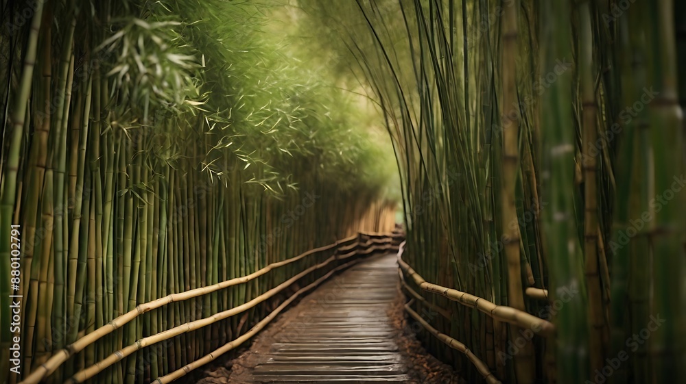 Fototapeta premium Small path through a bamboo forest. Bamboo Forest