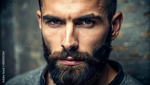 Close-up of a man with a crew cut and beard.