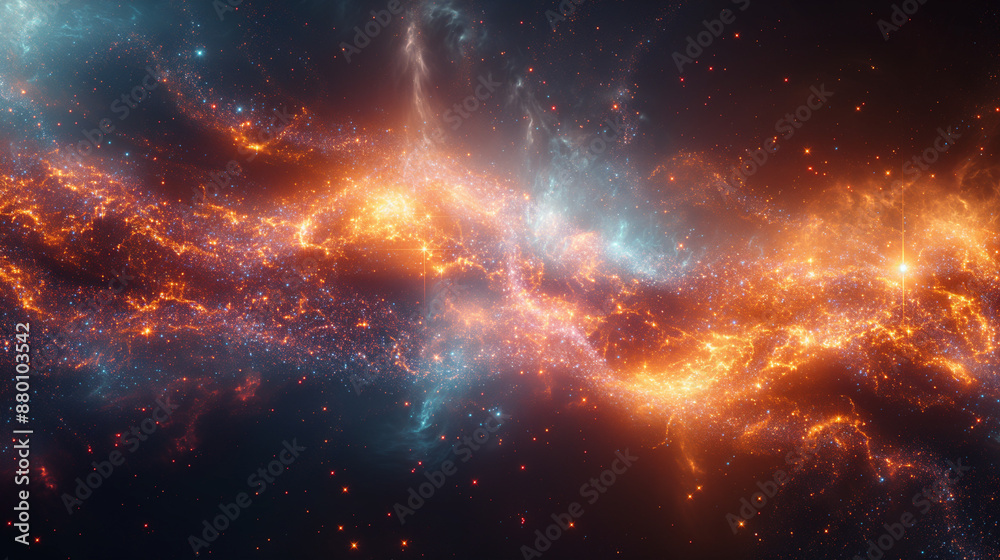 Fototapeta premium A cosmic dance of planets forming patterns that broadcast messages of love across the vastness of space. As planets align and create mesmerizing configurations,