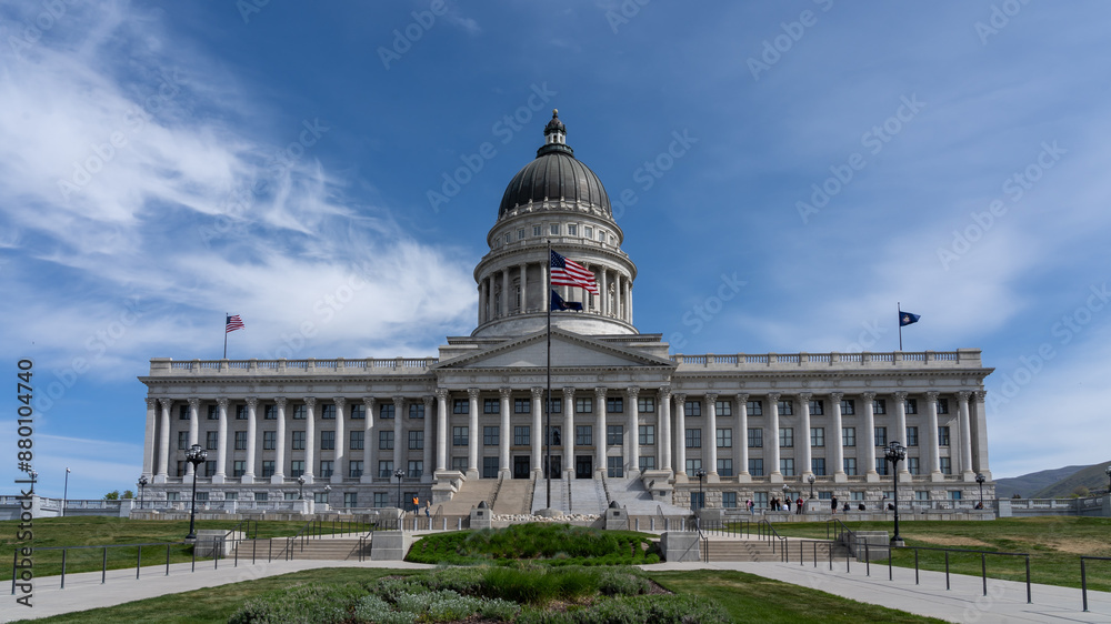 Obraz premium Salt Lake City, Utah, USA - May 12, 2023: Utah State Capitol on Capitol Hill in Salt Lake City, USA. The Utah State Capitol is the house of government for the U.S. state of Utah.