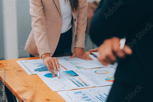 Business People Entrepreneurs Teams are Meeting Discussing and Problem Solving Together Their Project in Conference Room. Professional Entrepreneurship Teamwork are Business Dealing Meeting Together