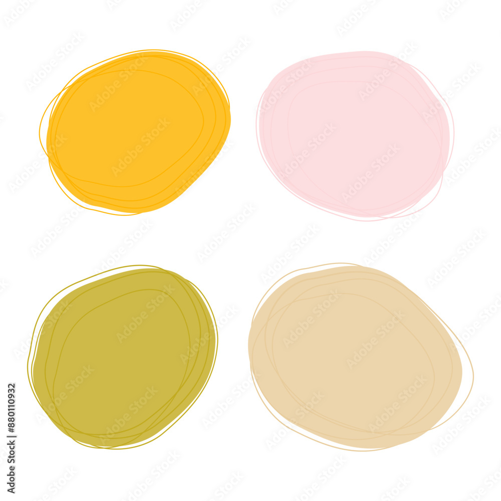 Hand drawn spots with brush stroke uneven shapes in trendy soft shades. Abstract background texture Hand drawn spots with brush stroke uneven shapes in trendy soft shades. Abstract background texture