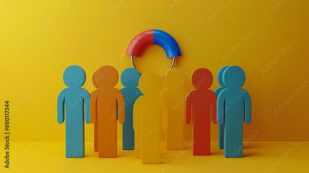 Colorful Figures Facing A Half Circle Colorful Figures Facing A Half Circle