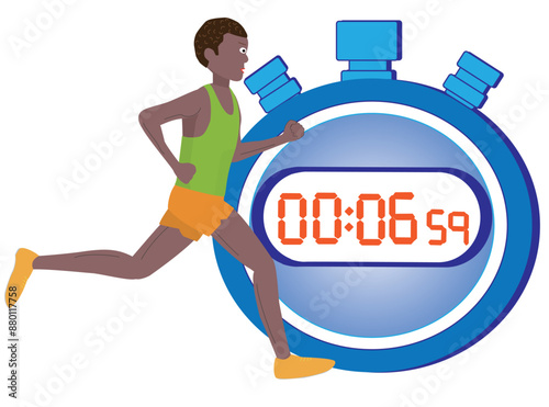 陸上競技の男子の短距離走のイラスト素材です。