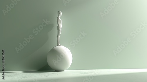 Business Metaphors Unleashed: Surreal 3D Illustration with Empty Space for Text and Side Lighting photo