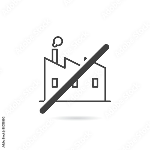 Vector Isolated No Factory Icon