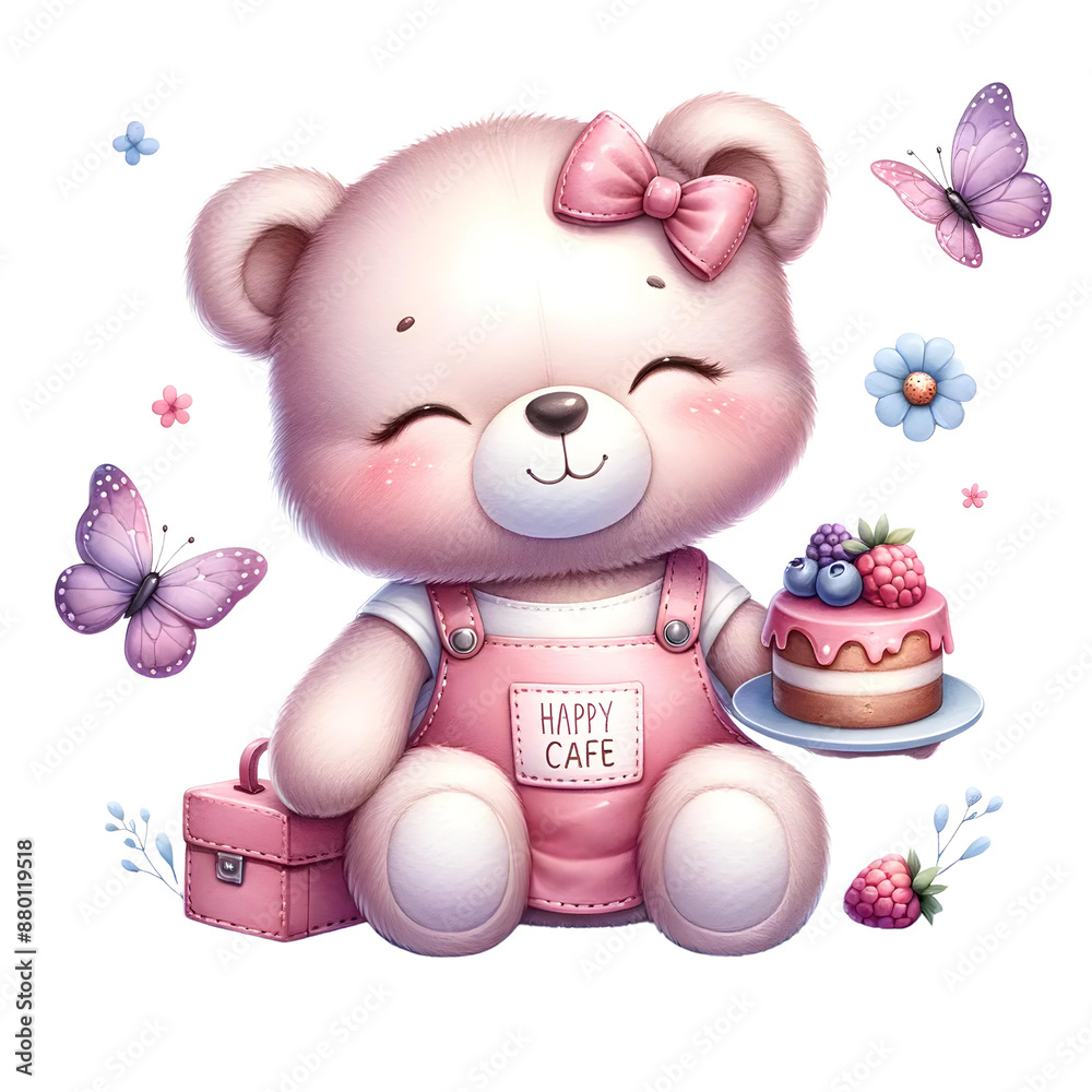 3d chef teddy bear with cake 3d chef teddy bear with cake