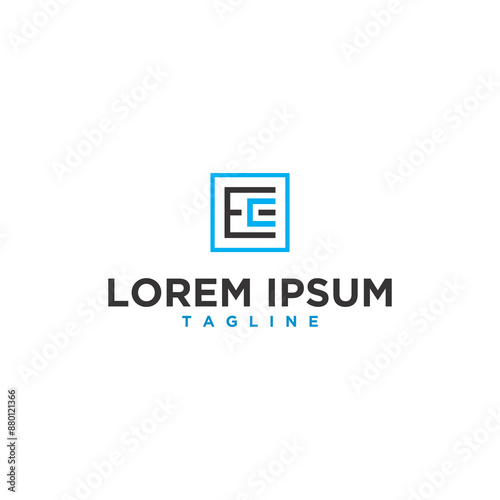 ec or ce square logo design