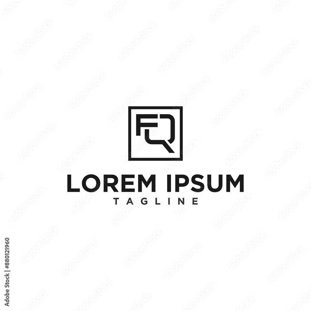 fq or qf square logo design
