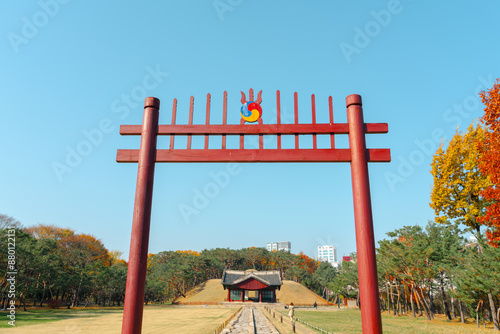 Obraz na płótnie Autumn of Seolleung and Jeongneung Royal Tombs in Seoul, Korea w salonie