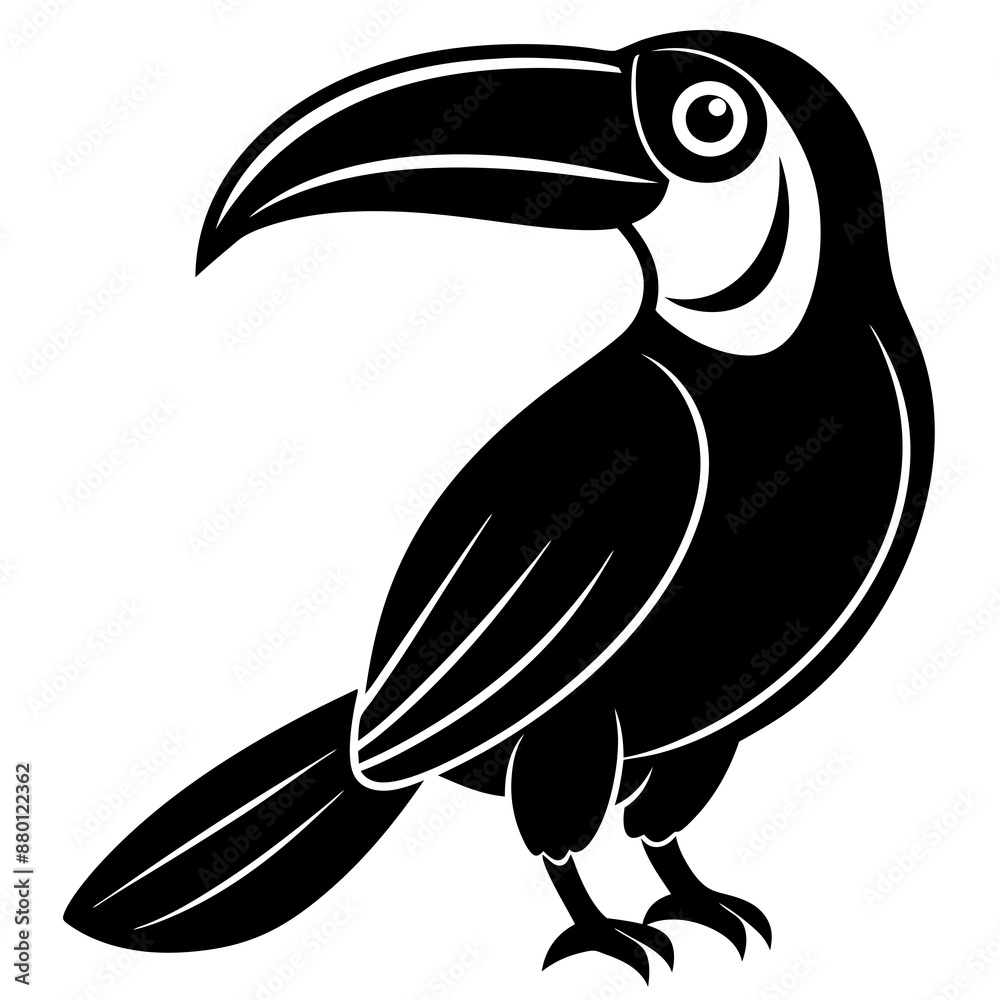 Obraz premium toucan vector silhouette illustration and svg
