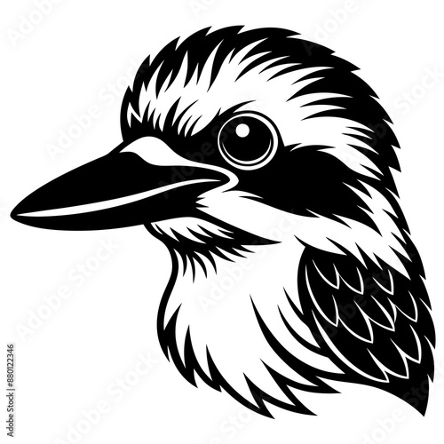 Kokanee Kookaburra head Icon silhouette vector