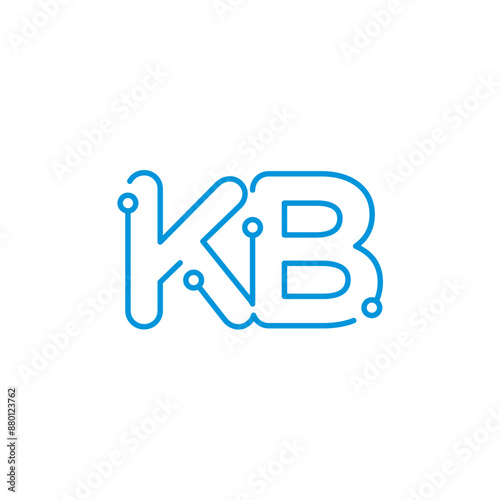 Abstract Letters KB Logo Design Template 001