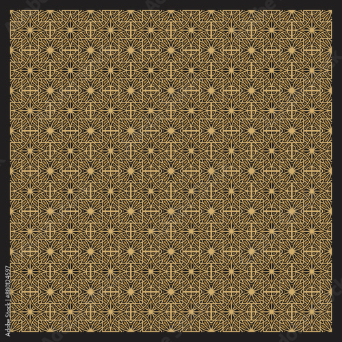 Seamless pattern Elegant linear ornament Geometric stylish background Vector repeating texture