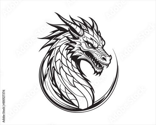 Dragon logo design icon symbol vector template.