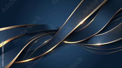 豪華なゴールドリボンのテクスチャー、青4