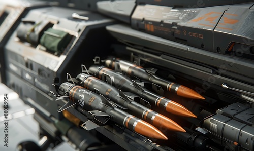 Close-Up of a Futuristic Weapon System