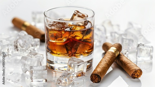 Whiskey and Cigars on Ice: A Classic Indulgence