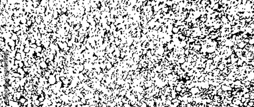 Black gritty gravel texture. Grunge grain overlay background. Distressed noise surface with dust, sand, particles, specks, speckles. Rough dirty granule backdrop. Vector