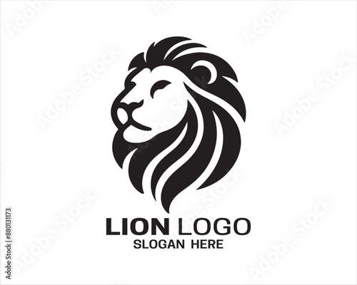 Lion logo design vector template. lion head logo design icon vector illustration