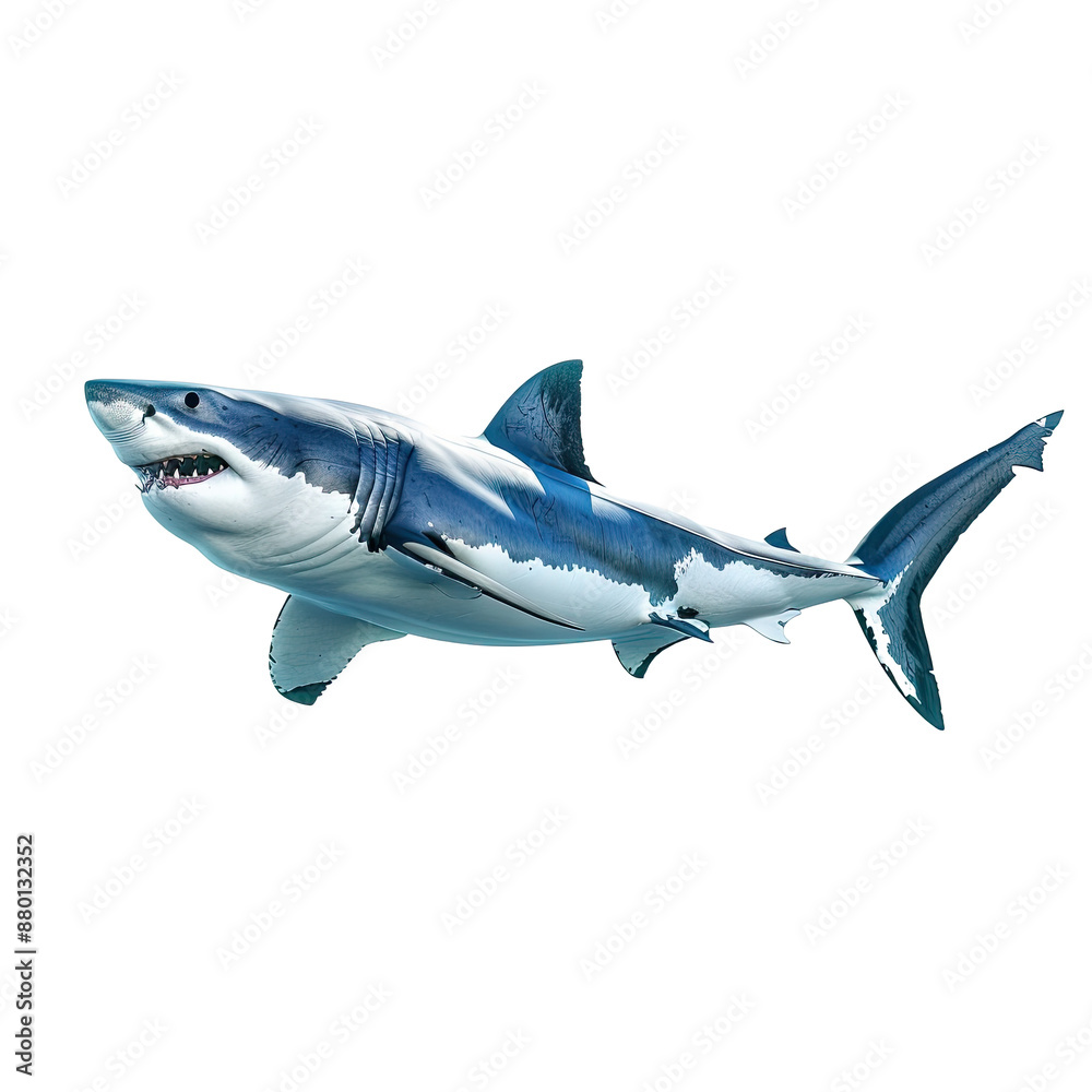Naklejka premium great white shark swimming isolated 2