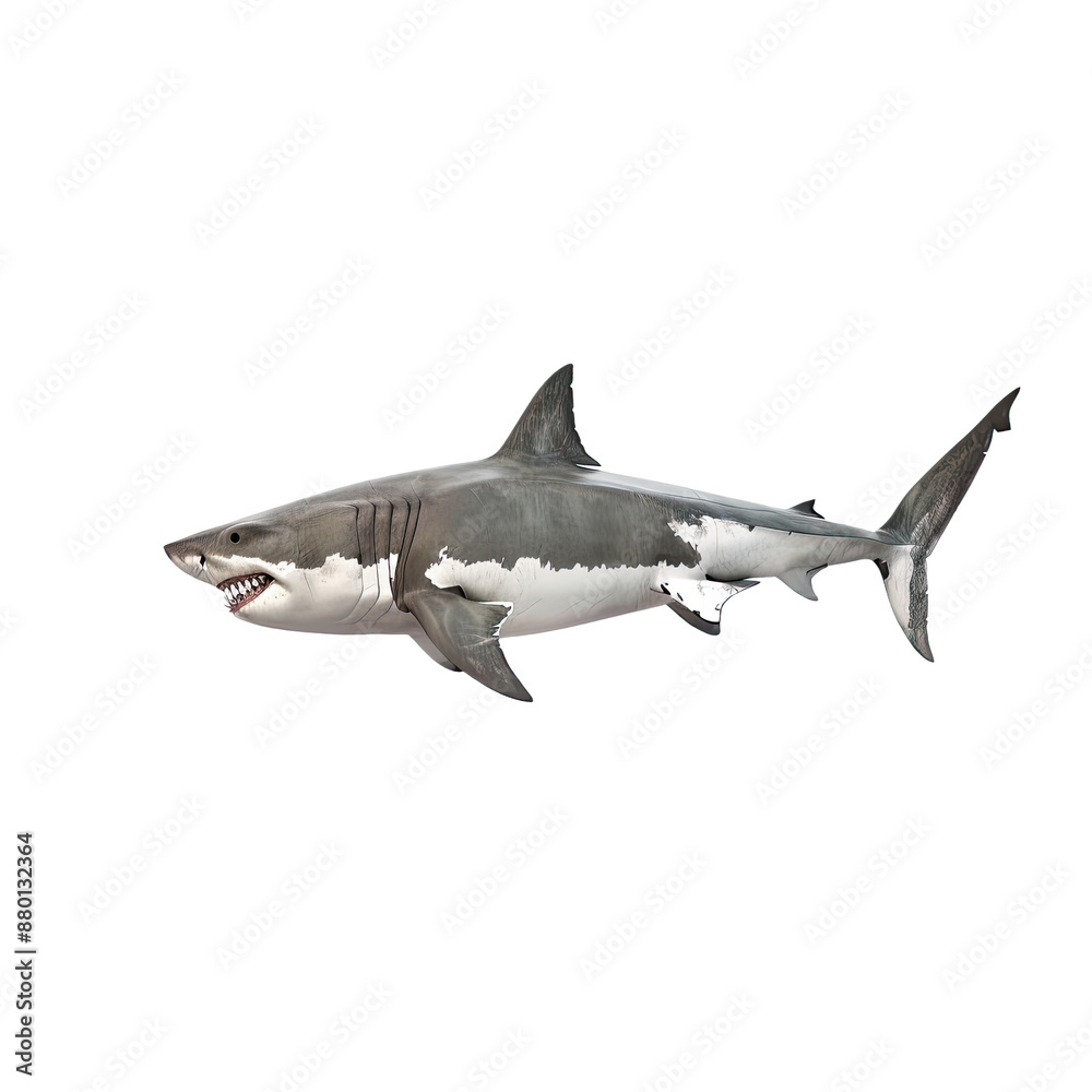Fototapeta premium great white shark swimming isolated 3