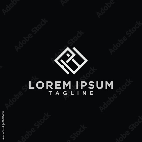pw or wp square logo design