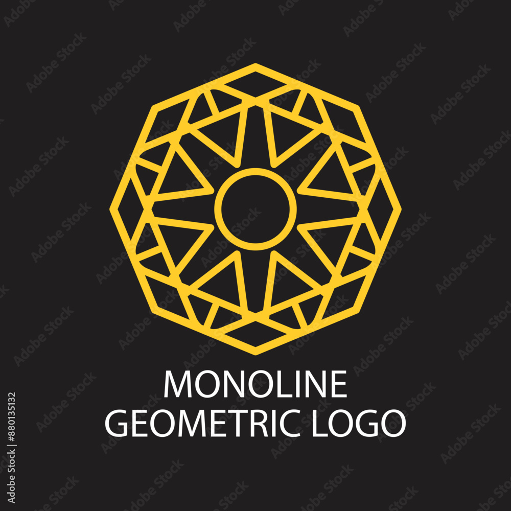 Geometric logo template Vector linear ornamental symbol Geometric logo template Vector linear ornamental symbol