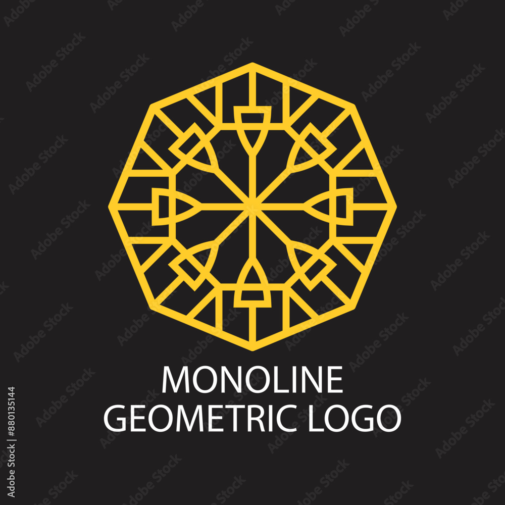 Geometric logo template Vector linear ornamental symbol Geometric logo template Vector linear ornamental symbol