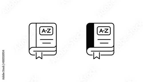 Dictionary icon design with white background stock illustration