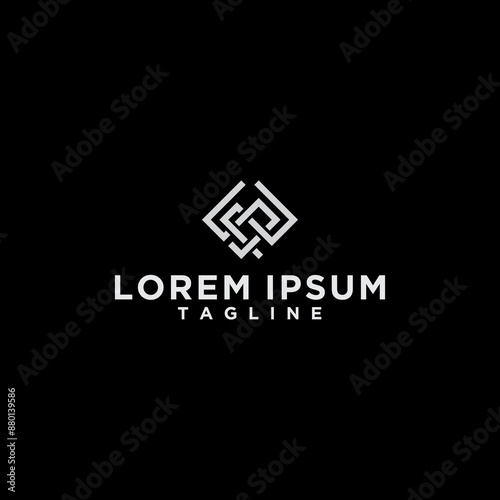 sn or ns square logo design photo
