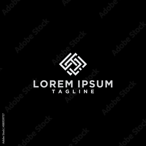 st or ts square logo design