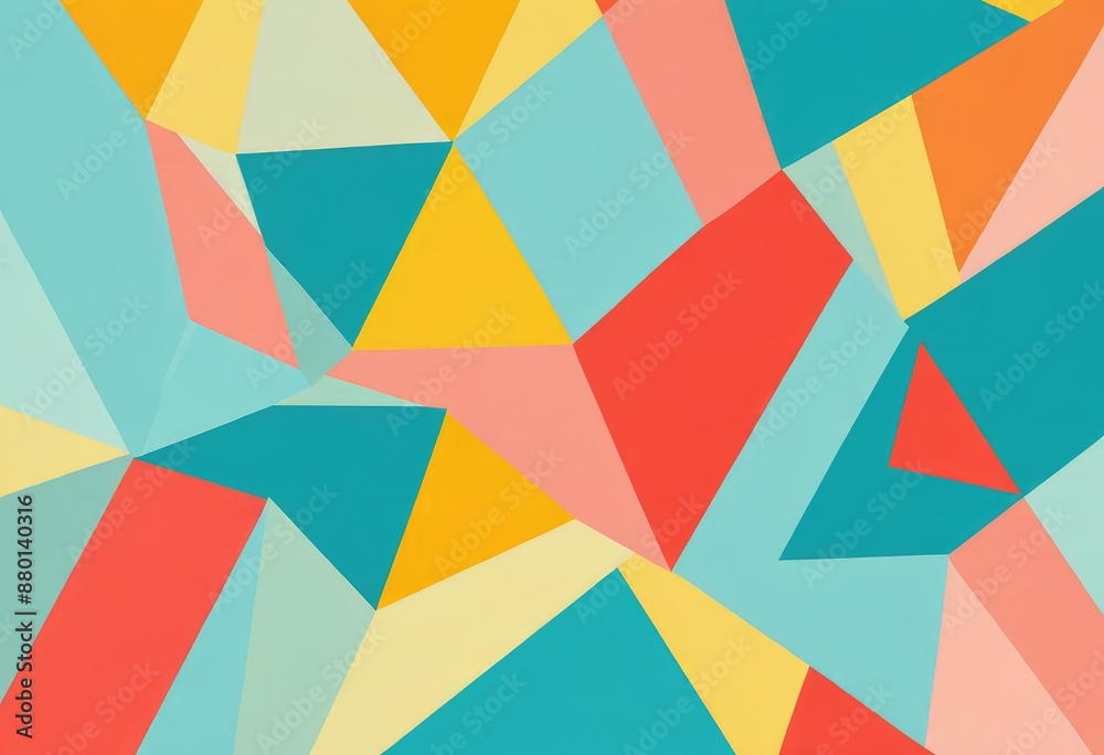 colorful abstract image with overlapping geometric shapes in bright tones of turquoise, coral, and lemon yellow. colorful abstract image with overlapping geometric shapes in bright tones of turquoise, coral, and lemon yellow.