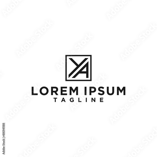 ya or ay square logo design inspiration