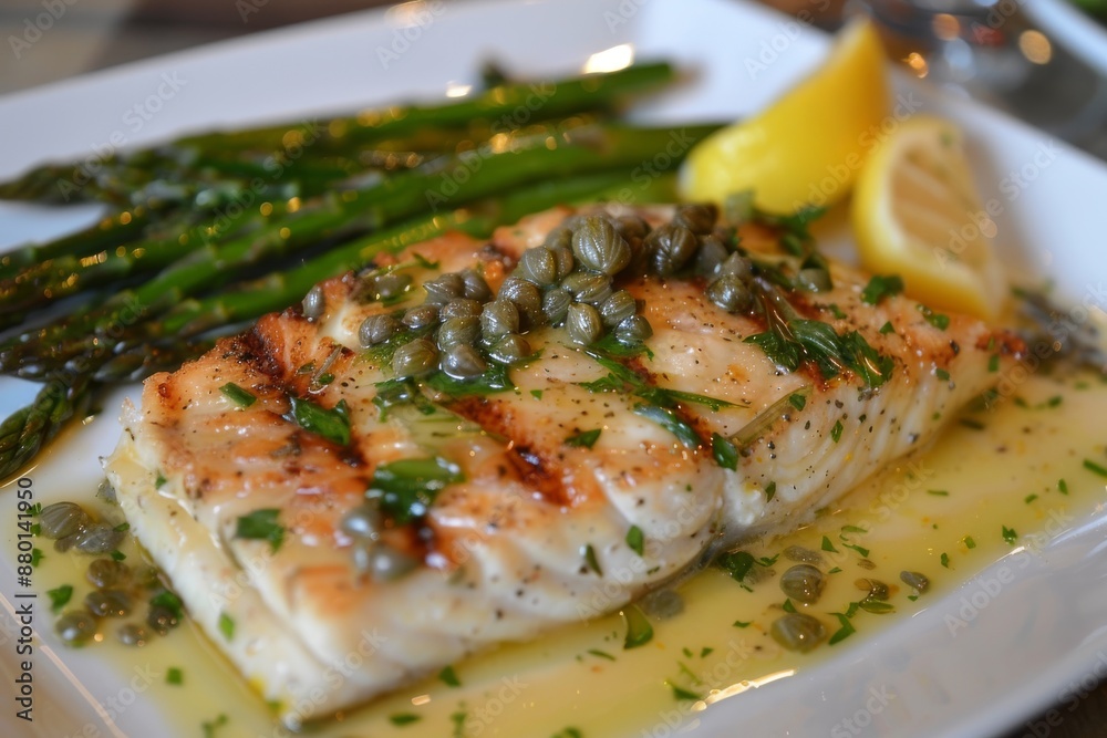 Grilled Fish with Capers and Asparagus Grilled Fish with Capers and Asparagus