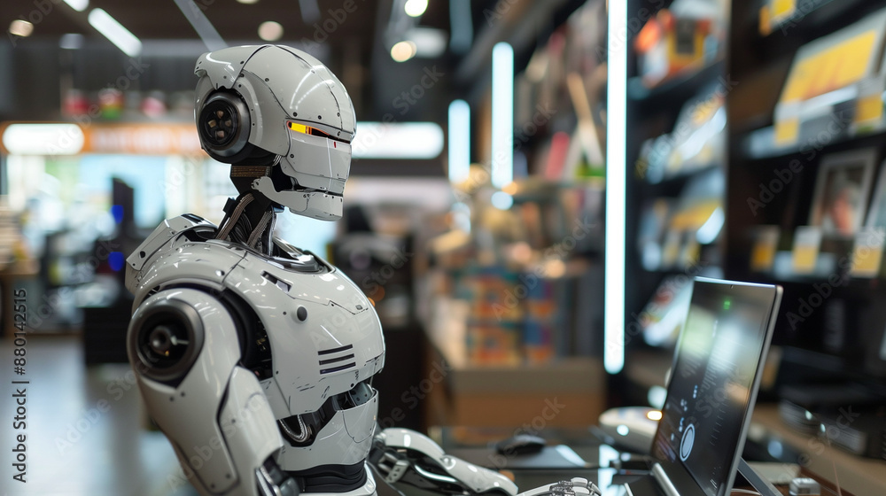 Robot Working in Modern Office Robot Working in Modern Office